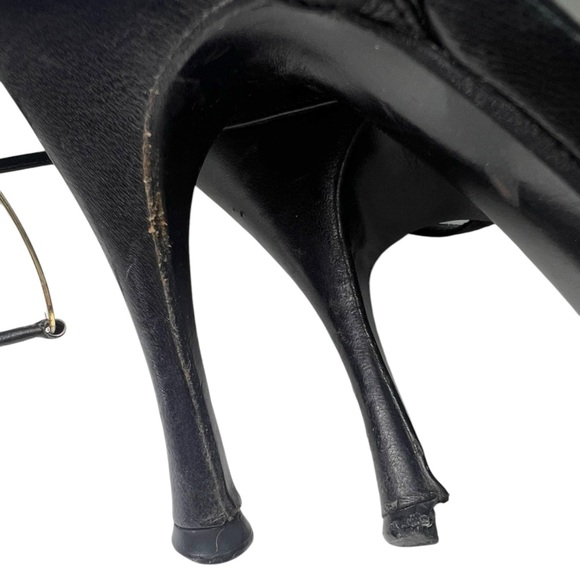 Gucci Black Leather Strappy Heels - Timeless Elegance with Iconic Details - Picture 9 of 9